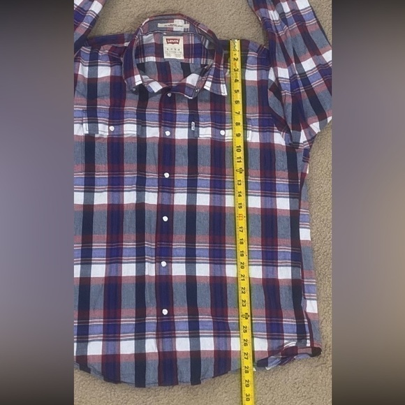 Levi’s Men’s XL Modern Fit Pearl Snap Long Sleeve Plaid Shirt - Picture 8 of 8